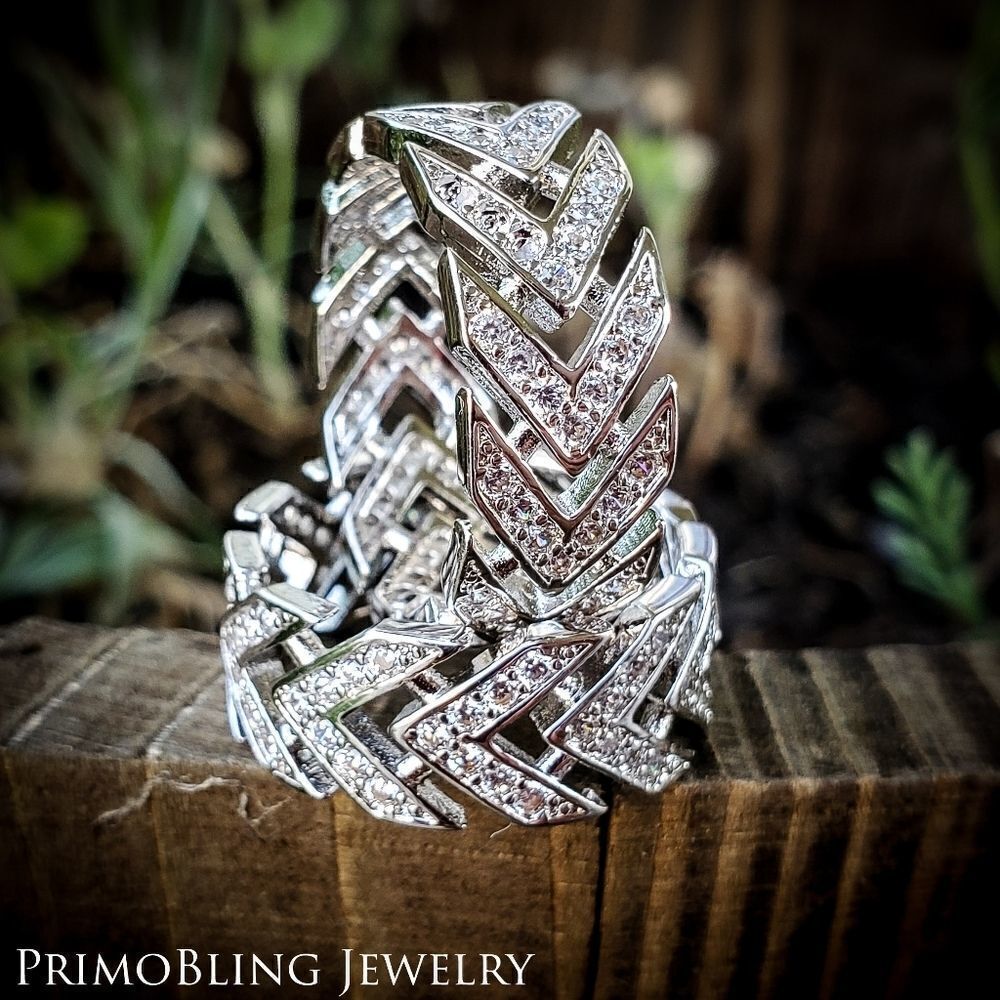 Iced Out Chevron Ring  - Picture 2 of 3
